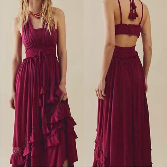 Free People Santa Maria Maxi Dress Sz L - Picture 1 of 9